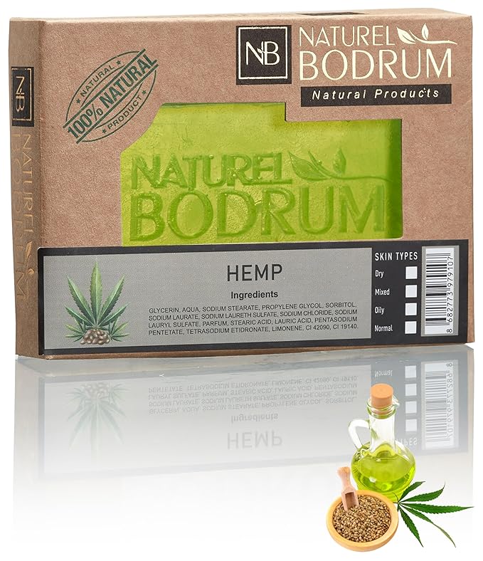 Hemp Organic Soap Bar for Women and Men - Glycerin Soap Bar, Omega-Rich Moisturizing Bar Soap for Dry Skin & Cracked Areas - Natural & Vegan Spa Gift, for All Skin Types