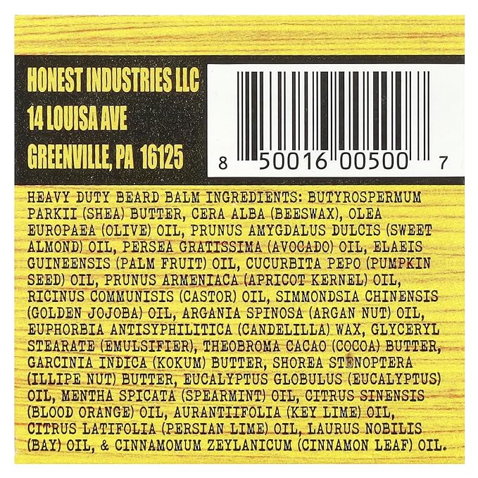 Honest Amish - Heavy Duty Beard Balm - 2 Ounce - Beard Conditioner
