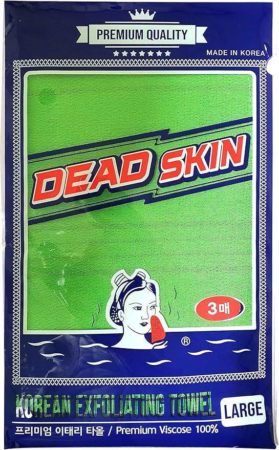 DEAD SKIN Professional Exfoliating Towel Bath Washcloth Mitt Korean Italy Towels (Green 3EA)