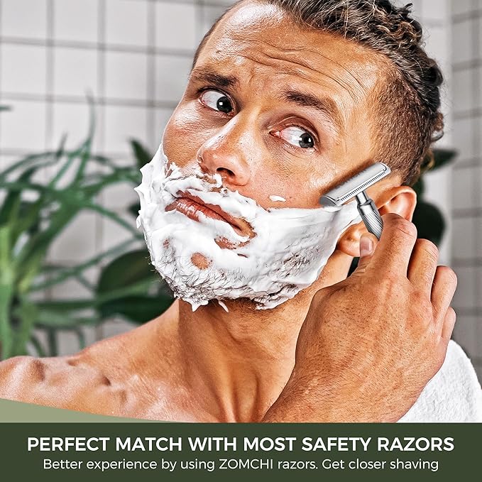ZOMCHI Razor Blade Bank with 60 Counts Safety Razor Blades for Shaving