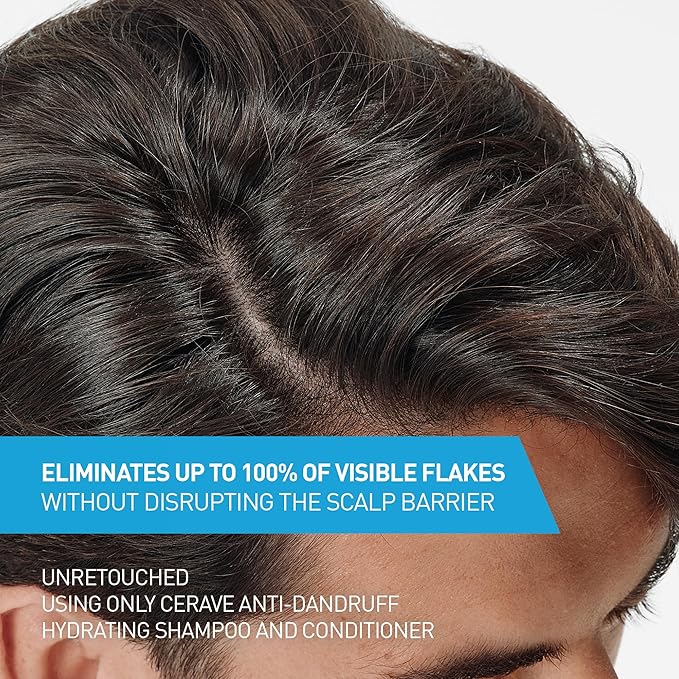 CeraVe Hydrating Anti Dandruff Shampoo, 1% Pyrithione Zinc Dandruff Treatment With Ceramides, Niacinamide, Hyaluronic Acid, Eliminate Flake,Provides Itchy Scalp Relief, Sulfate-Free, 12 Oz (Pack of 2)