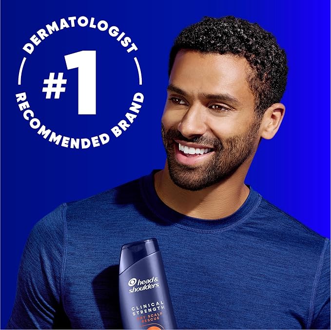 Head & Shoulders Anti-Dandruff Shampoo with 1% Selenium Sulfide, Clinical Strength Dry Scalp Rescue Shampoo Twin Pack, Seborrheic Dermatitis Relief, Dry Scalp 13.5 fl oz Each