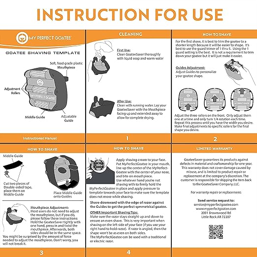 Goatee Shaper Template - Beard Shaping Tool & Guide for Men - Adjustable Goatee Trimming Stencil for Perfect Symmetrical Goatee Every Time | My Perfect Goatee