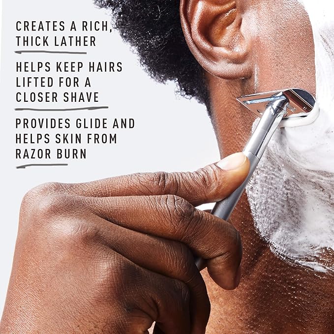 Shaving Brush and Shaving Cream Bundle by Bevel - Includes Vegan Hair Brush and Shaving Cream for Men, Works with Safety Razor, Prevents Razor Bumps
