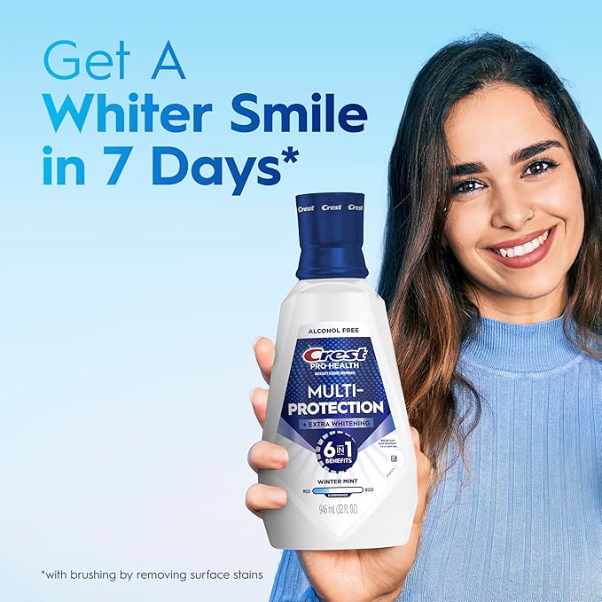 Crest Pro-Health Advanced Mouthwash, Alcohol Free, Extra Whitening, Energizing Mint Flavor, 2x946mL (32 fl oz)