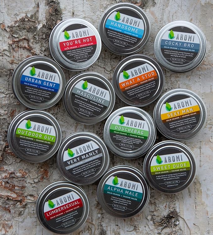 Aromi Solid Cologne | Spicy, Citrus Men's Fragrance, Oakmoss Scent, Vegan, Cruelty-free, Father's Day Gift Idea, Travel, Alcohol-free (Sweet Dude)