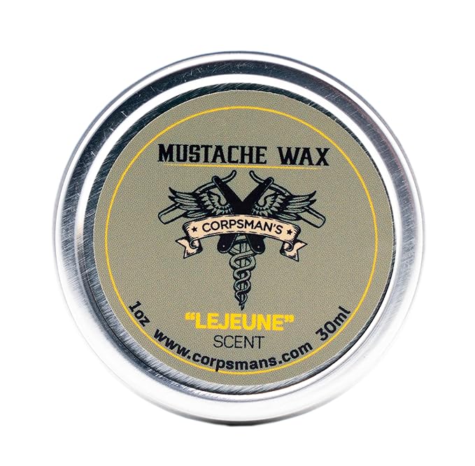 Corpsman's MUSTACHE WAX | Beeswax-based | Four Different Scents | 1 ounce (Lejune)