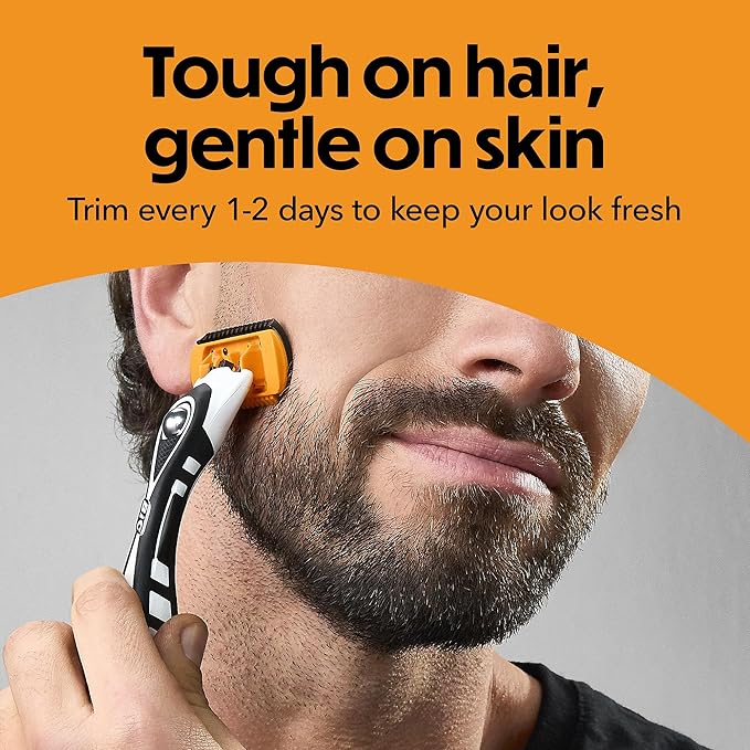 BIC Flex 5 Trim and Shave Body and Beard Trimmer for Men, 8 Razor Refills and 8 Trimmers, No Batteries Needed
