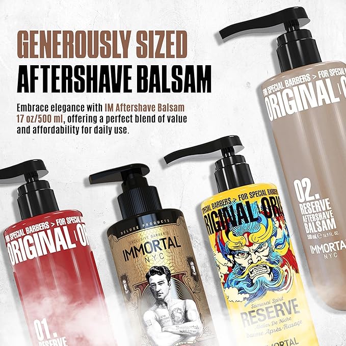 Immortal NYC Reserve 02. Aftershave Balm for Men- Moisturizing & Soothing Formula After Shaving- Fruity Floral Aftershave For Men- 17 oz Balsam