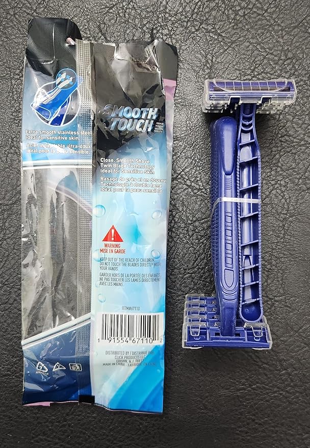 Smooth Touch Twin Blade Razors for Sensitive Skin 10 Pack