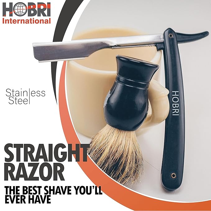 Professional Barber Straight Edge Razor with 10 Blades Men's Manual Shaver Salon Quality Razor