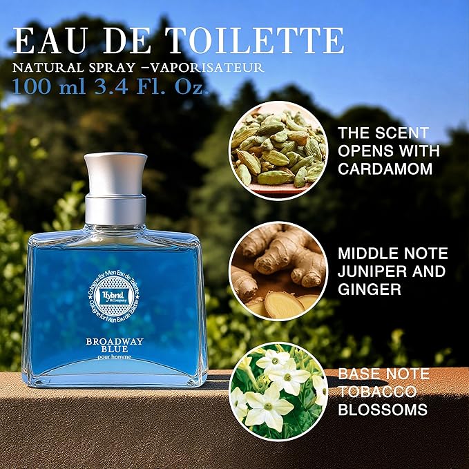 Hybrid & Company Men's 4 Pcs Bavarian Aqua Broadway Blue Aqua Deep Blue Eau De Toilette Perfume