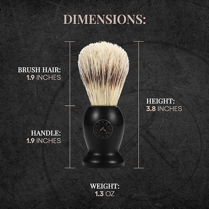 Synthetic Badger Hair Shaving Brush - Futura Synthetic Badger Hair + Handmade Swedish Black Wood Shave Brush, Exfoliating Stiff Bristles, Thick & Creamy Lather For A Great Shave, Great For Travel