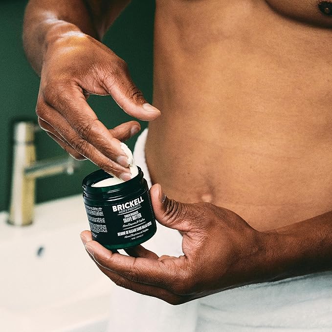 Brickell Men's Smooth Brushless Shave Butter for Men, Natural and Organic Smooth Shaving Butter to Fight Nicks, Cuts and Razor Burn, 5 Ounce, Scented