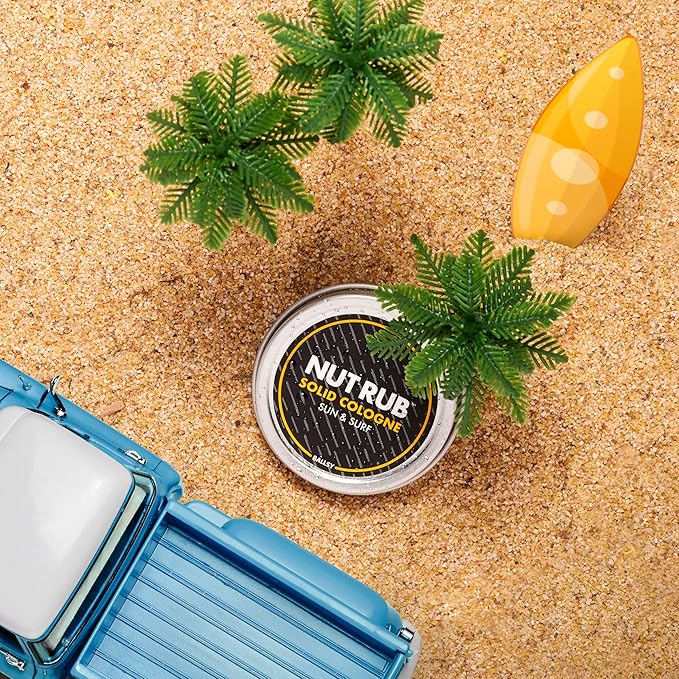 Ballsy Body & Groin Rub, Cologne for Everywhere, with Beeswax, Coconut and Sunflower Seed Oil, Sun and Surf .85 oz