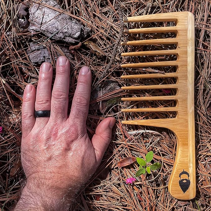 Sequoia Detangling Beard Rake - XL Oversized Detangler Comb for All Hair Types and Big Beards