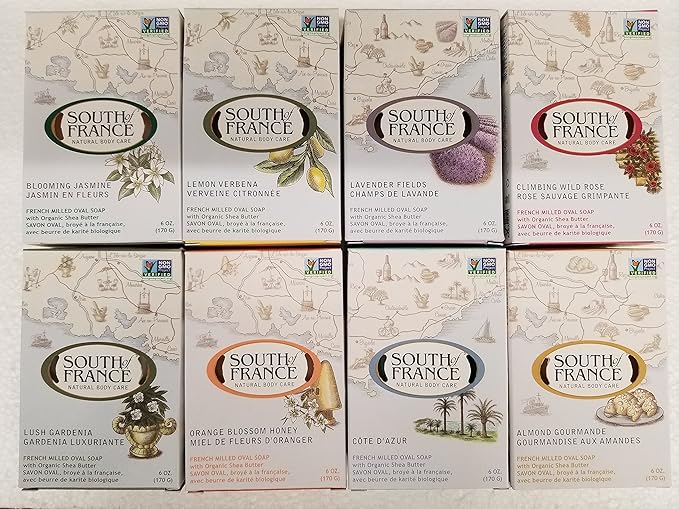 South of France Bar Soap Variety Pack (8 Scents 6 oz each)