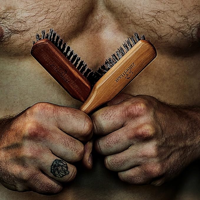 ZilberHaar Beard Grooming Basic Bundle - Soft Regular Brush + 1oz Beard Oil + Beard Comb