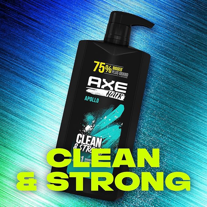 AXE Wash & Care 2-in-1 Shampoo & Conditioner Apollo Wash & Care 4 Count for Clean & Strong Hair Sage & Cedarwood 100% Recycled Bottle 28 oz