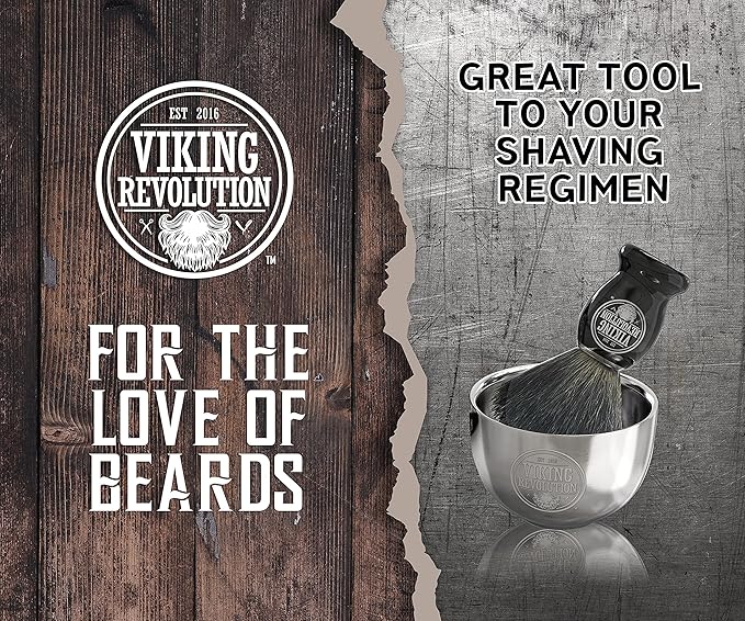 Viking Revolution Stainless Steel Shaving Soap Bowl- Shaving Mug for Shave Cream & Soap- Double Layer, Unbreakable Shaving Cup for Wet Shave 3.2" x 2.2"