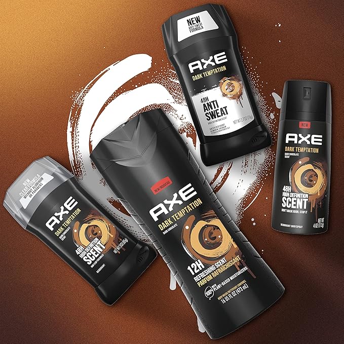 AXE Dual Action Body Spray Deodorant for Long Lasting Odor Protection Dark Temptation Body Spray Deodorant for Men Formulated Without Aluminum 4. 0 oz, Twin Pack