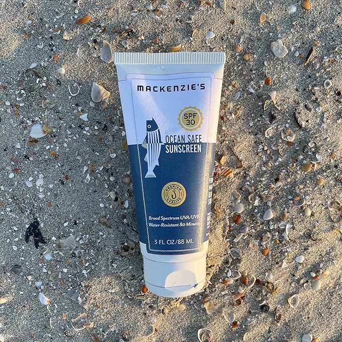 MacKenzie's SPF 30 Ocean Safe Sunscreen Lotion - Gifts for Fisherman - Gifts for Men - Gifts for Women - Travel Size - Mineral SPF - Natural - 3 oz